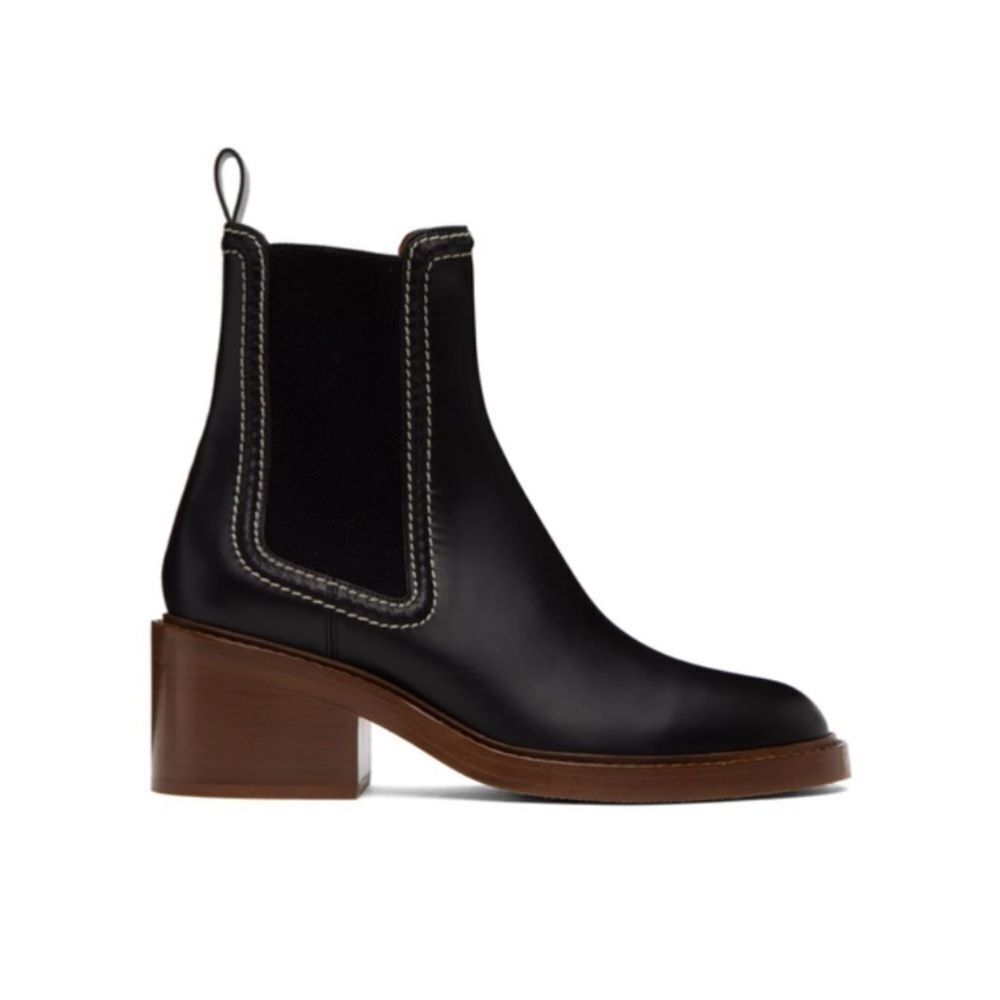 Chloe Ankle-high buffed calfskin boots in black. Brand New Size 35
